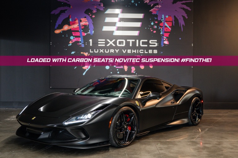 Used 2020 Ferrari F8 Tributo Satin Black over Red! Carbon Seats! 360 camera! Loaded! Low Miles! for sale $469,813 at One Exotics Luxury Vehicles LLC in Tampa FL