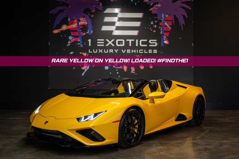 Used 2023 Lamborghini Huracan Evo Spyder Low Miles! Rare Yellow on Yellow! Loaded! Hot Spec! for sale $339,813 at One Exotics Luxury Vehicles LLC in Tampa FL